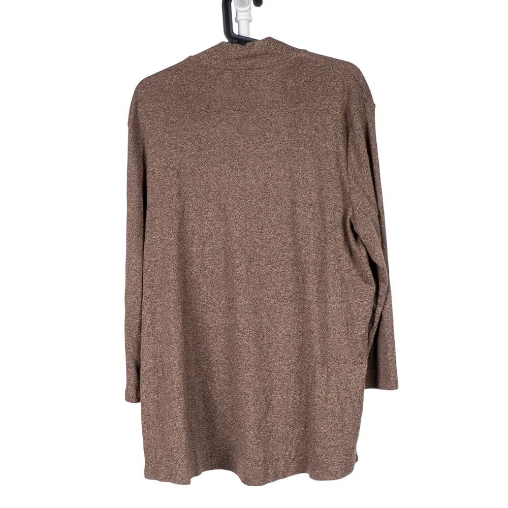 Rafaella Cardigan Sweater XL Womens Brown Rivet Accent Open Long Cotton Blend - Picture 5 of 5